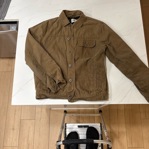 Huckberry Brown Shirt Jacket with Striped Interior - Picture 4 of 7